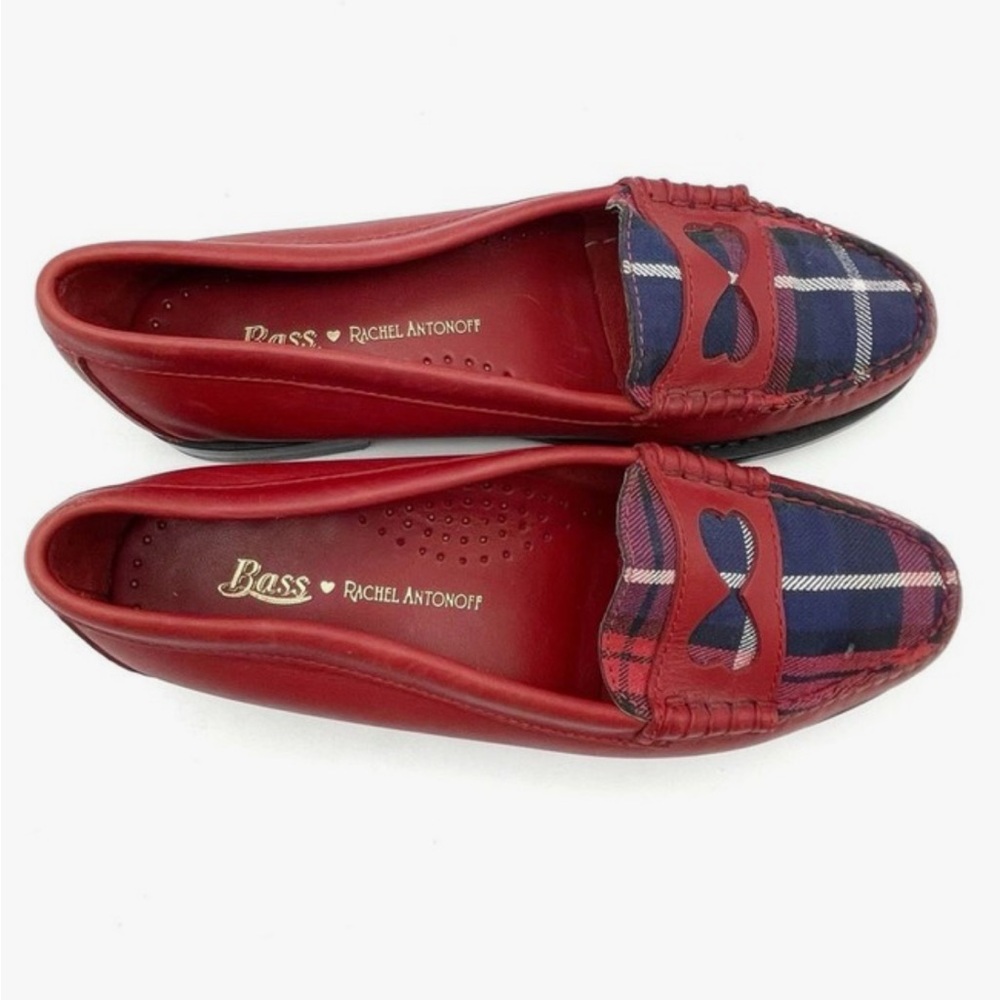 Rachel Antonoff Red Plaid Loafers - Picture 5 of 6